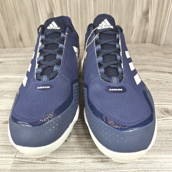 Adidas Icon 7 Low Top Metal Baseball Cleats-Navy/White-S23853-Men\'s Size 13 NEW main image 4